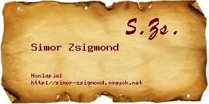 Simor Zsigmond névjegykártya